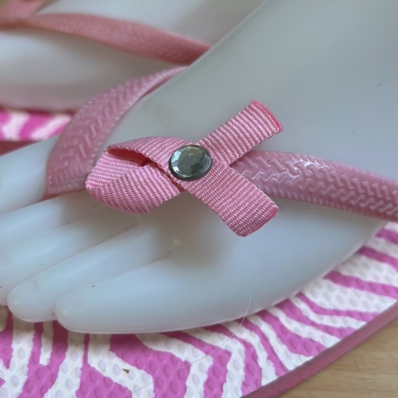 Dana Buckman Pink Zebra Flip Flop 9.5 - Picture 3 of 7